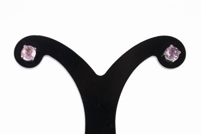 Pair of white gold ear studs set with two...