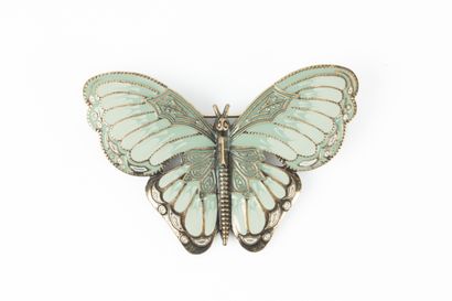 Blue butterfly brooch. Length: 7 cm