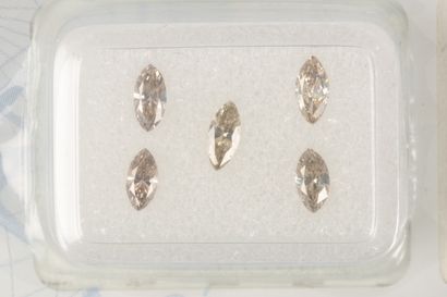 Set of 5 sealed diamonds with certificate...