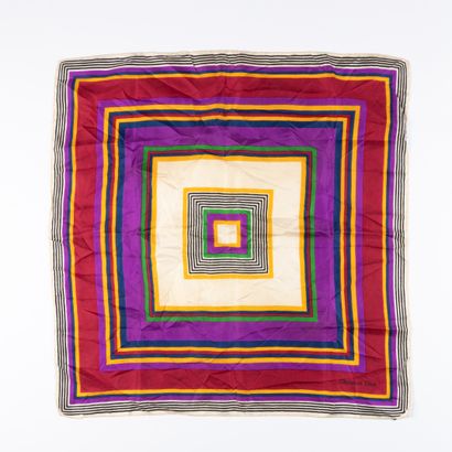 Christian DIOR. Silk square with square motifs...