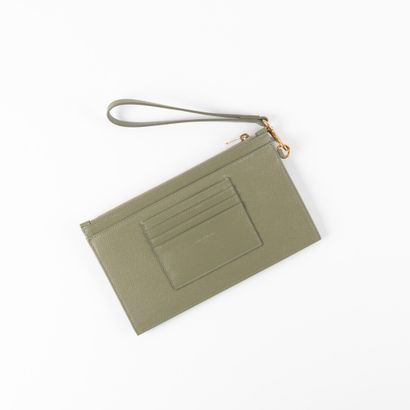 YVES SAINT LAURENT. Green grained leather...