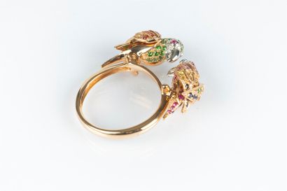Bague toi et moi en or de deux tons à décor...