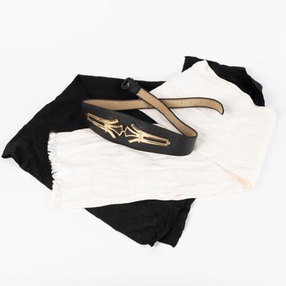Lot : 
- TED LAPIDUS. White silk scarf (small...