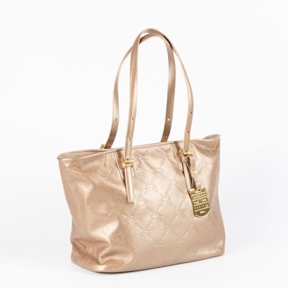 LONGCHAMP. Tote handbag in smooth gold leather....