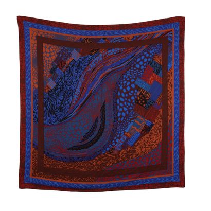 Jean-Louis SCHERRER. Large blue, brown and...