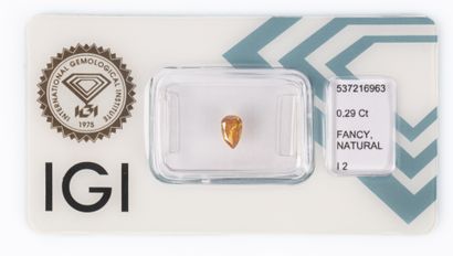 Sealed orange pear diamond with certificate...