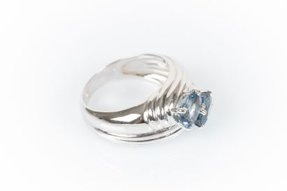 Toi et Moi ring in white gold set with two...