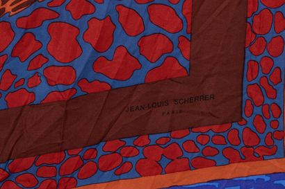 Jean-Louis SCHERRER. Large blue, brown and...