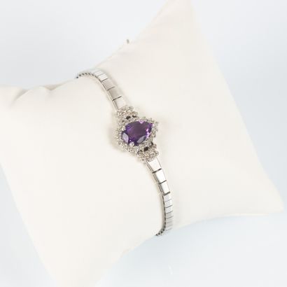 Articulated white gold bracelet set with...