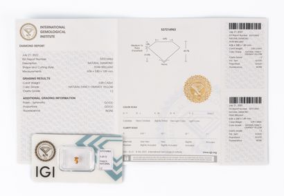 Sealed orange pear diamond with certificate...