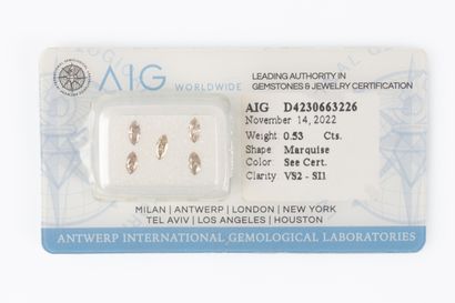 Set of 5 sealed diamonds with certificate...