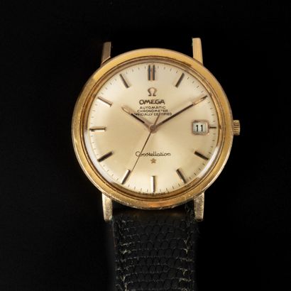 OMEGA. Constellation model gold men's wristwatch,...