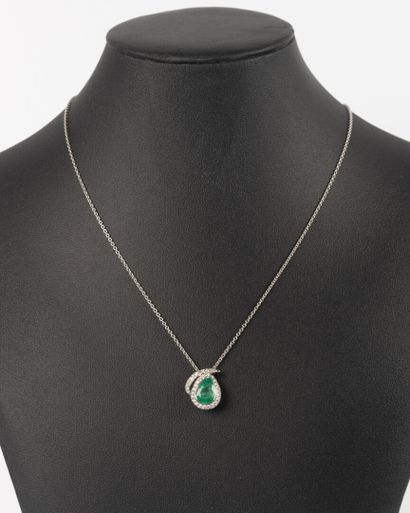 White gold pendant in a stylized setting...