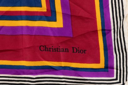 Christian DIOR. Silk square with square motifs...