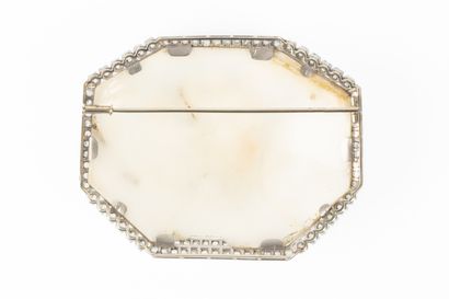 Large white gold plate brooch set with a...