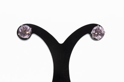 Pair of white gold ear studs set with two...