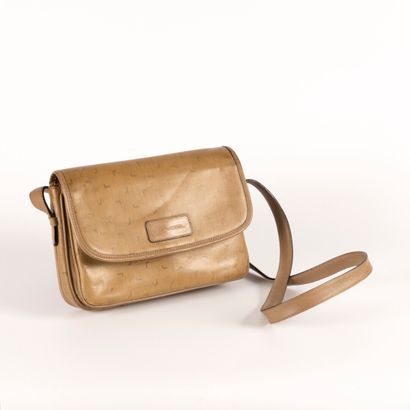 LANCEL. Shoulder bag in coated canvas. (wear)....