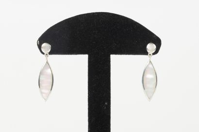 Pair of slightly dangling earrings in sterling...