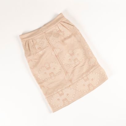 LOUIS VUITTON. Pink damask skirt decorated...