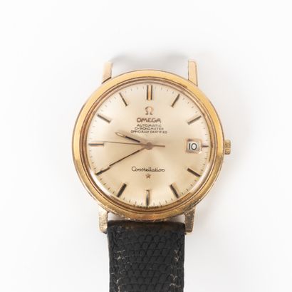 OMEGA. Constellation model gold men's wristwatch,...