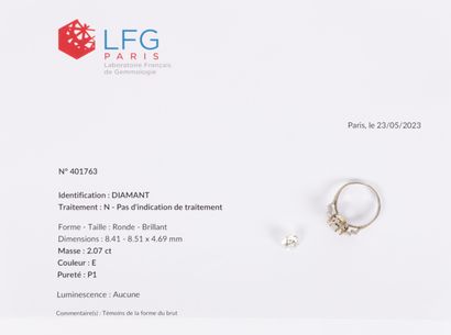 Platinum ring set with a brilliant-cut diamond...