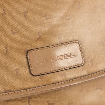 LANCEL. Shoulder bag in coated canvas. (wear)....