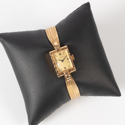 Rectangular gold ladies' watch bracelet,...