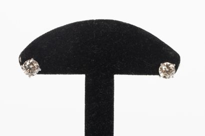 Pair of ear studs in white gold, each stud...