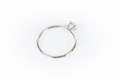 White gold solitaire set with a round diamond...