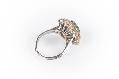 White gold or platinum ring set with an oval...