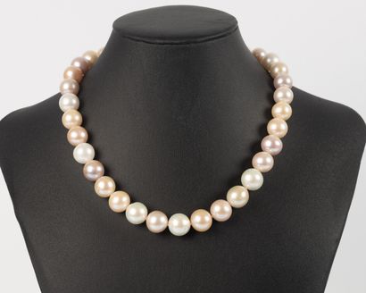 Large necklace of natural cultured pearls,...