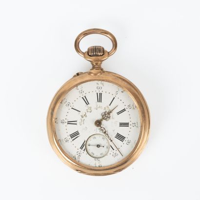 Montre de poche en or (acc., manque le verre)....