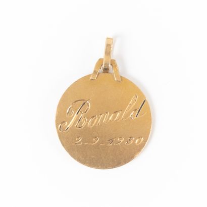 Pendentif en or: saint Christophe et l'enfant...
