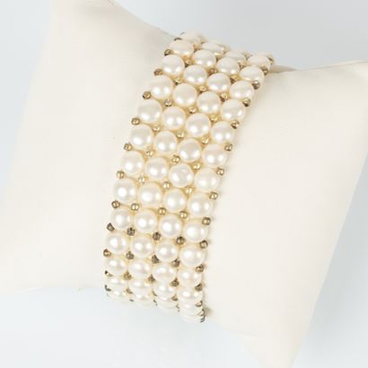 Bracelet 4 rangs en perles de culture naturelles...
