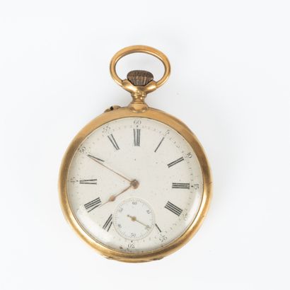 Montre de poche en or chiffré, le cache-poussière...