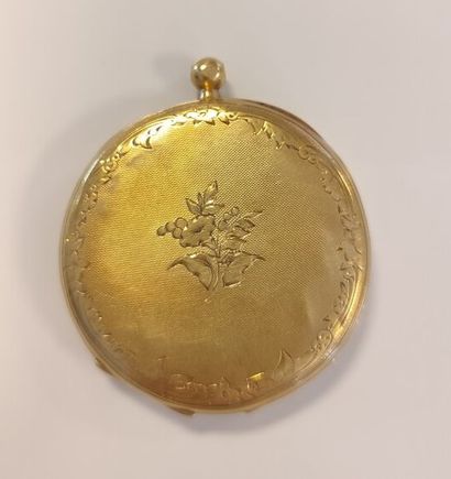 Montre de poche en or guilloché et gravé,...