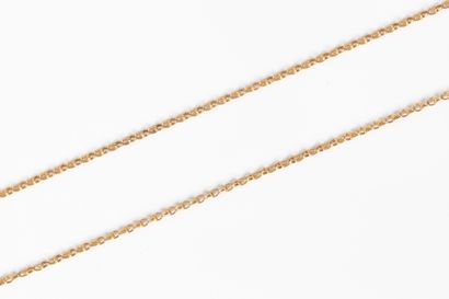 Long sautoir en or, maille ronde, mousqueton...