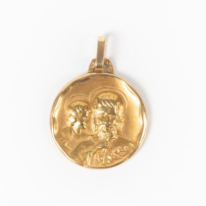 Pendentif en or: saint Christophe et l'enfant...