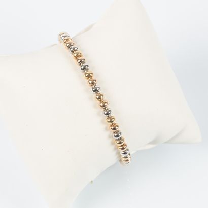 Bracelet en perles d'or de trois tons, fermoir...