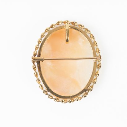 Broche pendentif en or jaune ornée d'un camée...