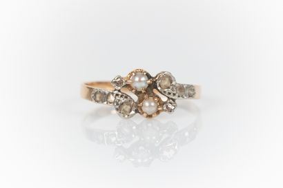 Bague toi et moi en or sertie de petites...