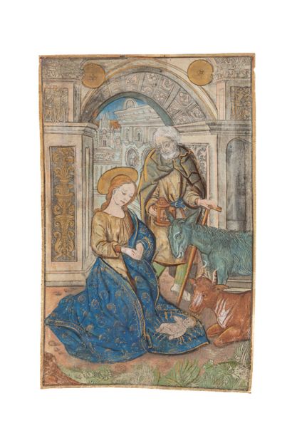 Enluminure sur parchemin d'un grand livre...