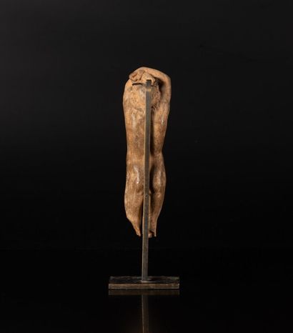Modello en terre cuite d'un jeune homme nu,...
