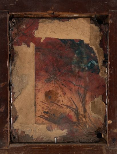 Plaque en émail peint polychrome avec rehauts...