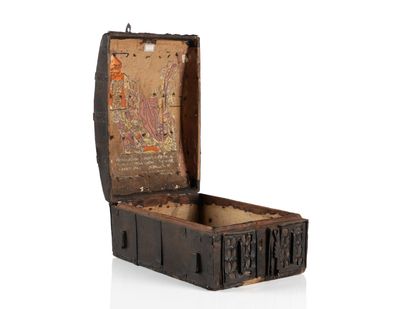Coffret à estampe à âme en bois recouvert...