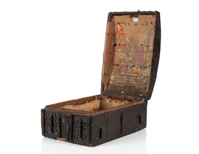 Coffret à estampe à âme en bois recouvert...
