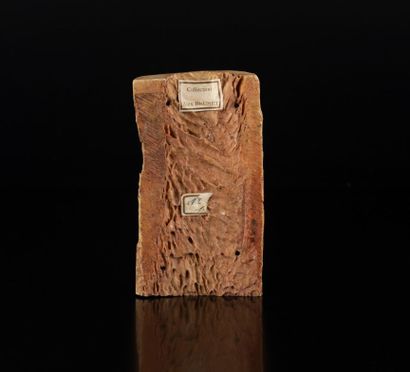 Plaquette en os sculpté représentant un jeune...