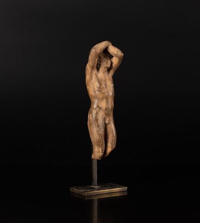 Modello en terre cuite d'un jeune homme nu,...