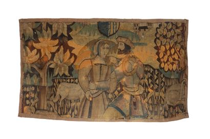 Fragment de tapisserie représentant un couple...