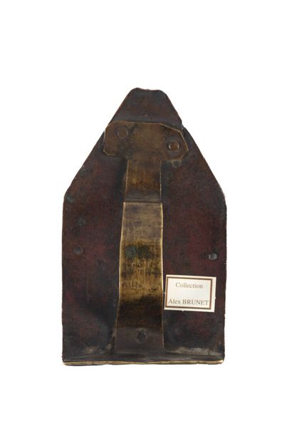 Pignon de châsse en cuivre champlevé, émaillé,...